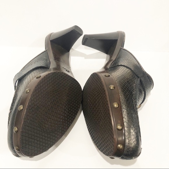 Stuart Weitzman Pewter Snake Pattern Mule Sz. 10.5 - Picture 10 of 11